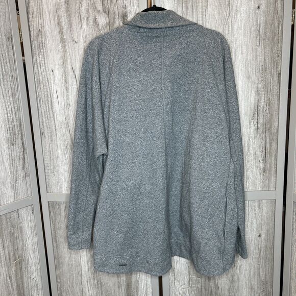 Lululemon Jacket That's A Wrap Grey Snap Button Draped Neck Pockets Sz 8 - Picture 8 of 8